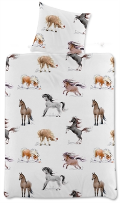 Sängkläder barn - 100x140 cm - Med häst - Påslakan spjälsäng